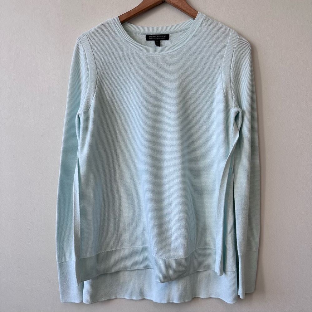 Banana Republic Pina Cotton Cashmere Soft Mint Sweater